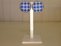 harsoorringen met blauw-wit bloempatroon